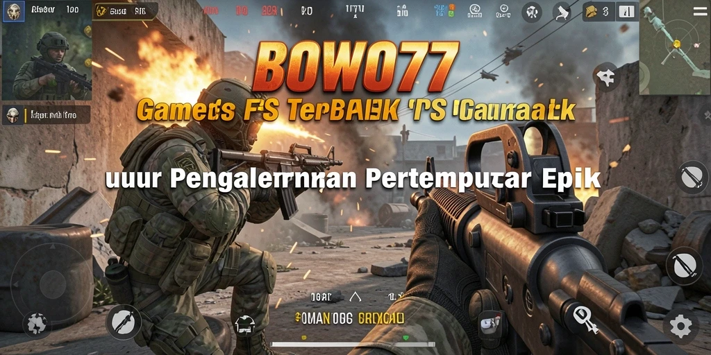 Tampilan gameplay mendebarkan dari BOWO77 dengan pertempuran intens.