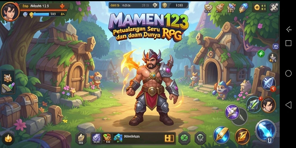 Tangkapan layar gameplay MAMEN123 menampilkan petualangan RPG yang seru.