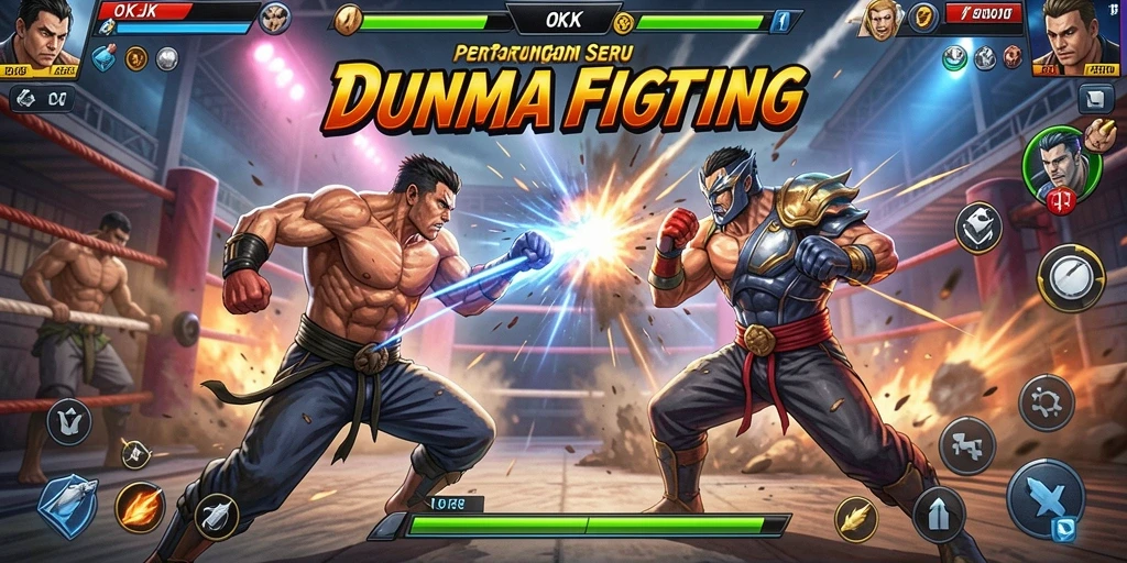 Tampilan gameplayOKJK dengan pertarungan yang seru dan karakter yang menantang.