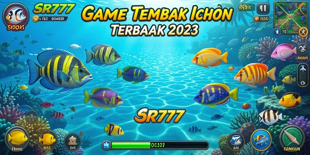 Tampilan gameplay seru dalam SR777 saat menembak ikan.