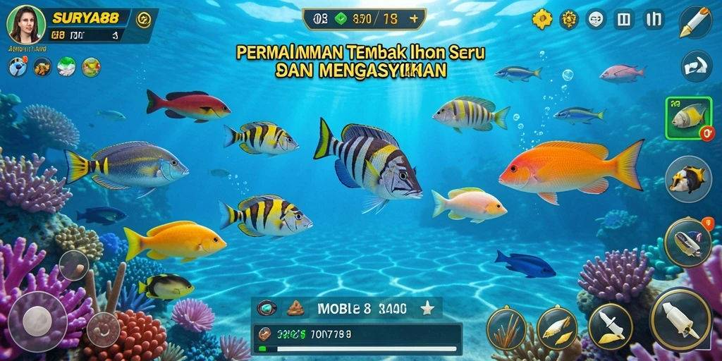 Tampilan menakjubkan dari gameplay Tembak Ikan SURYA88.